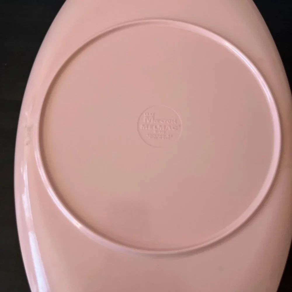 Pink Melmac Serving Tray & Bowls // Stetson Marcrest Arrowhead // Midcentury